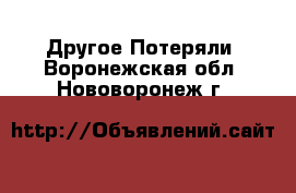 Другое Потеряли. Воронежская обл.,Нововоронеж г.